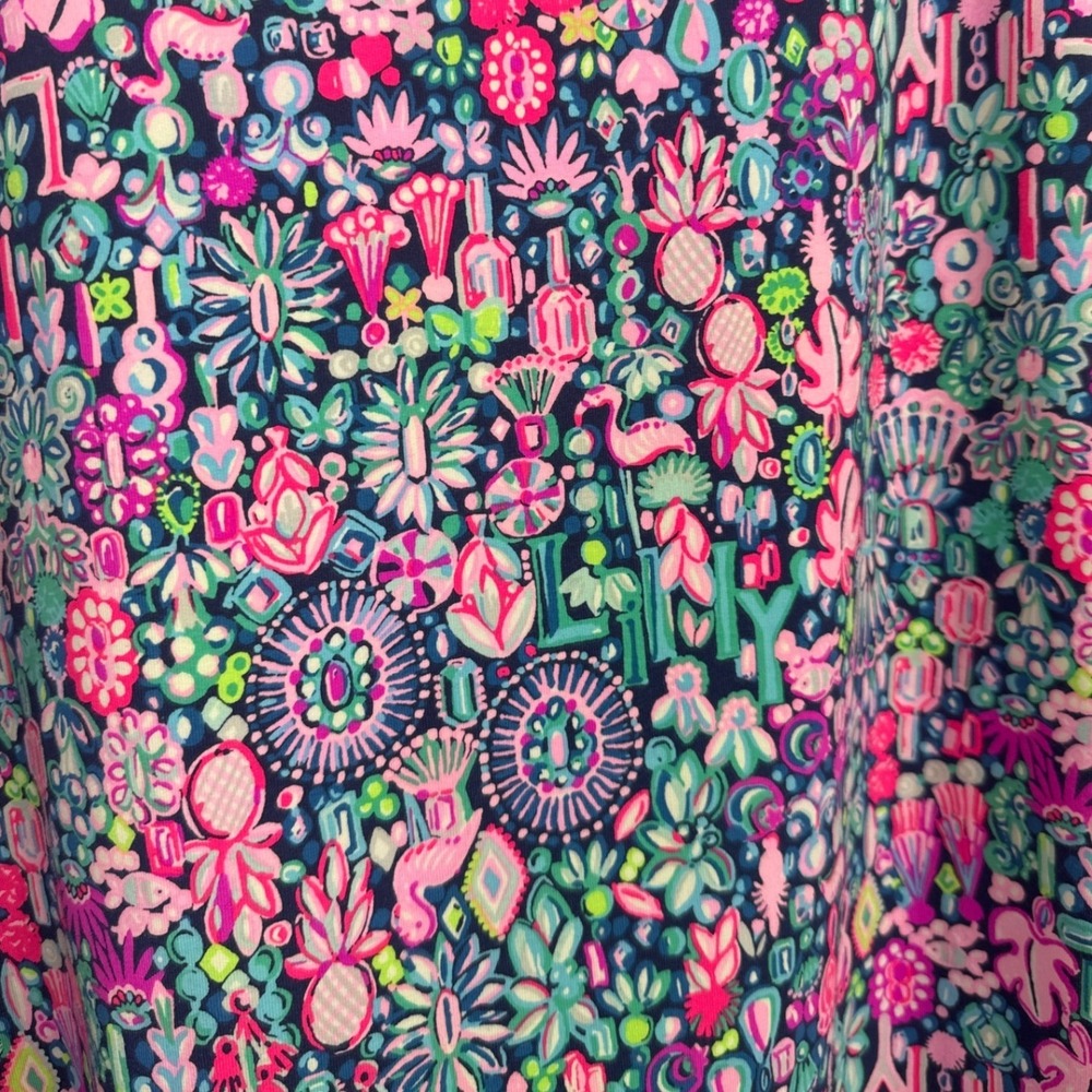 Lilly Pulitzer Kamala Low Tide Navy Jewerly Pink Blue Floral Tropical Sweatshirt - Picture 8 of 8